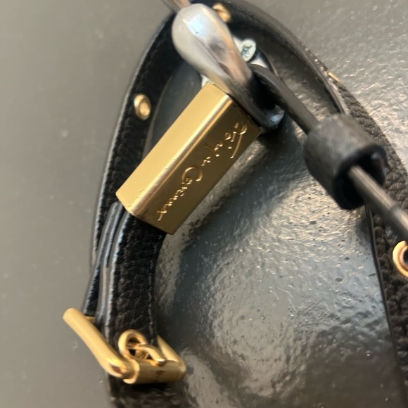 Foley + Corina NWOT leather Black and Gold Crossbody Bag - Picture 7 of 16